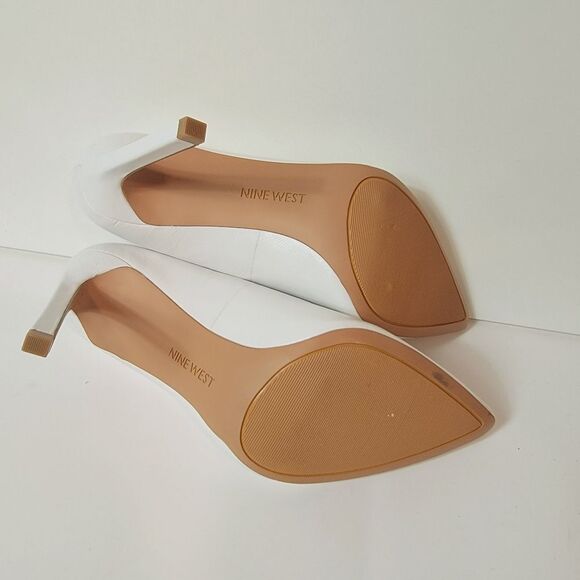 Nine West White Tatiana Pointy Toe Stiletto Pumps Size 9.5 - Picture 8 of 9